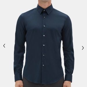 Theory Shirt in Good Cotton - Eclipse ( Dark Navy Blue)